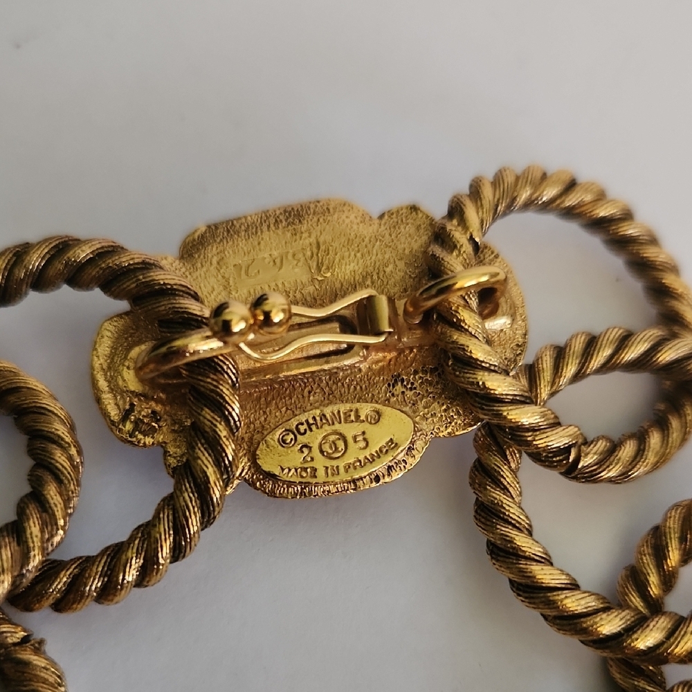 Chanel Red Gripoix Glass Gold Plated Chunky Link Necklace - Picture 6 of 9